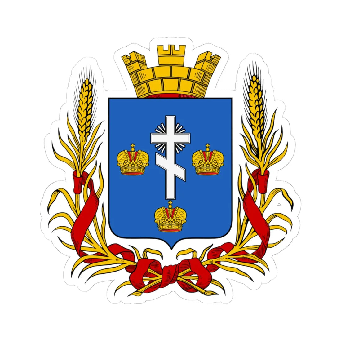 Coat of arms of Kherson 1878 (Ukraine) (Coat of Arms) STICKER Vinyl Kiss-Cut Decal 4 Inch White - The Sticker Space