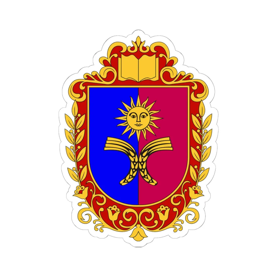Coat of Arms of Khmelnytskyi Oblast (Ukraine) (Coat of Arms) STICKER Vinyl Kiss-Cut Decal 6 Inch White - The Sticker Space
