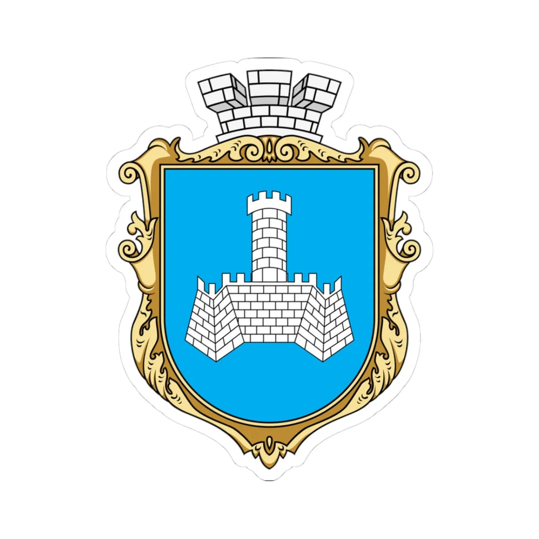 Coat of arms of Khmilnyk (Ukraine) (Coat of Arms) STICKER Vinyl Kiss-Cut Decal 3 Inch White - The Sticker Space