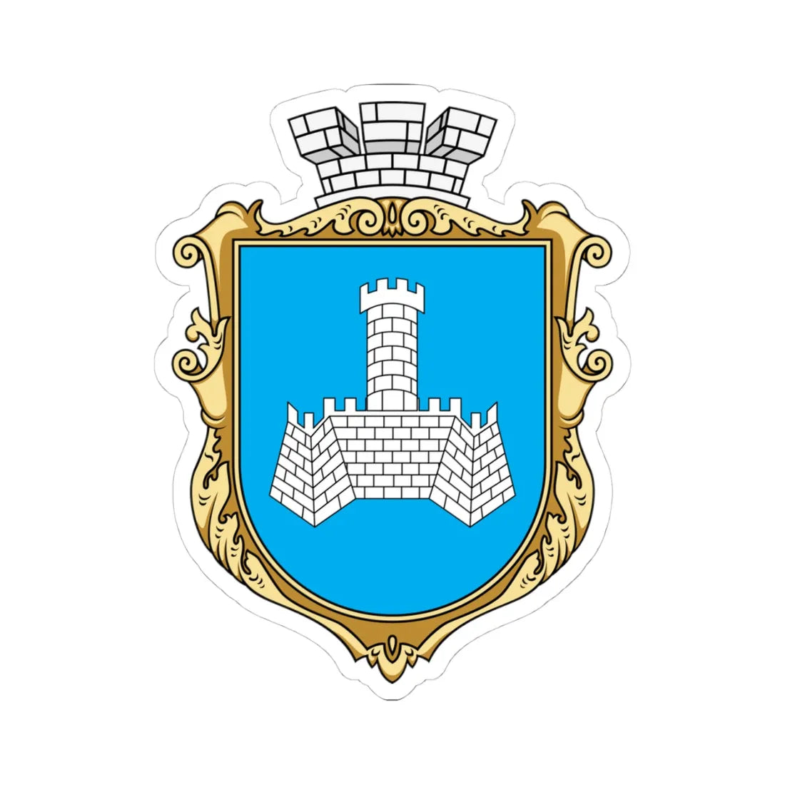 Coat of arms of Khmilnyk (Ukraine) (Coat of Arms) STICKER Vinyl Kiss-Cut Decal 4 Inch White - The Sticker Space