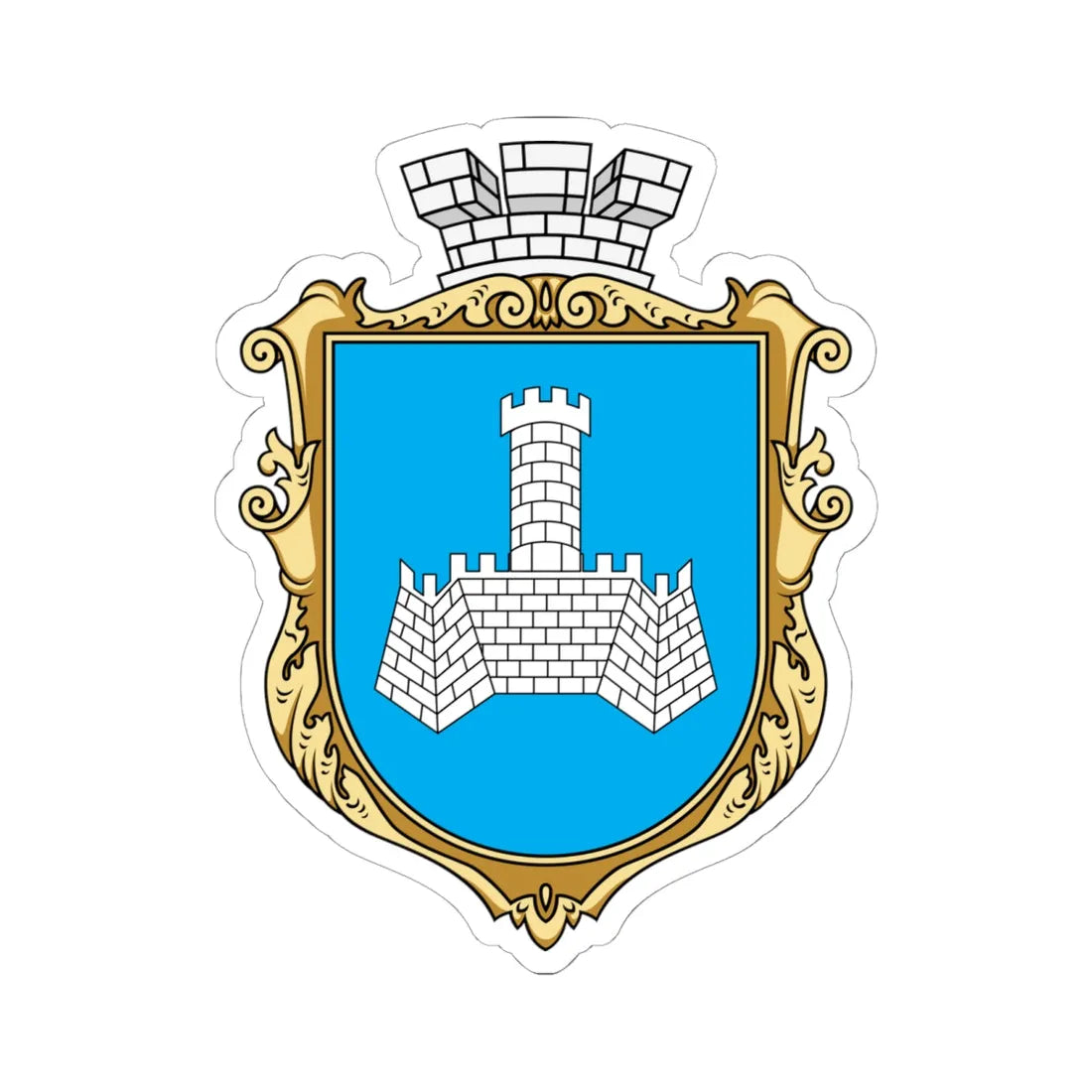 Coat of arms of Khmilnyk (Ukraine) (Coat of Arms) STICKER Vinyl Kiss-Cut Decal 6 Inch White - The Sticker Space