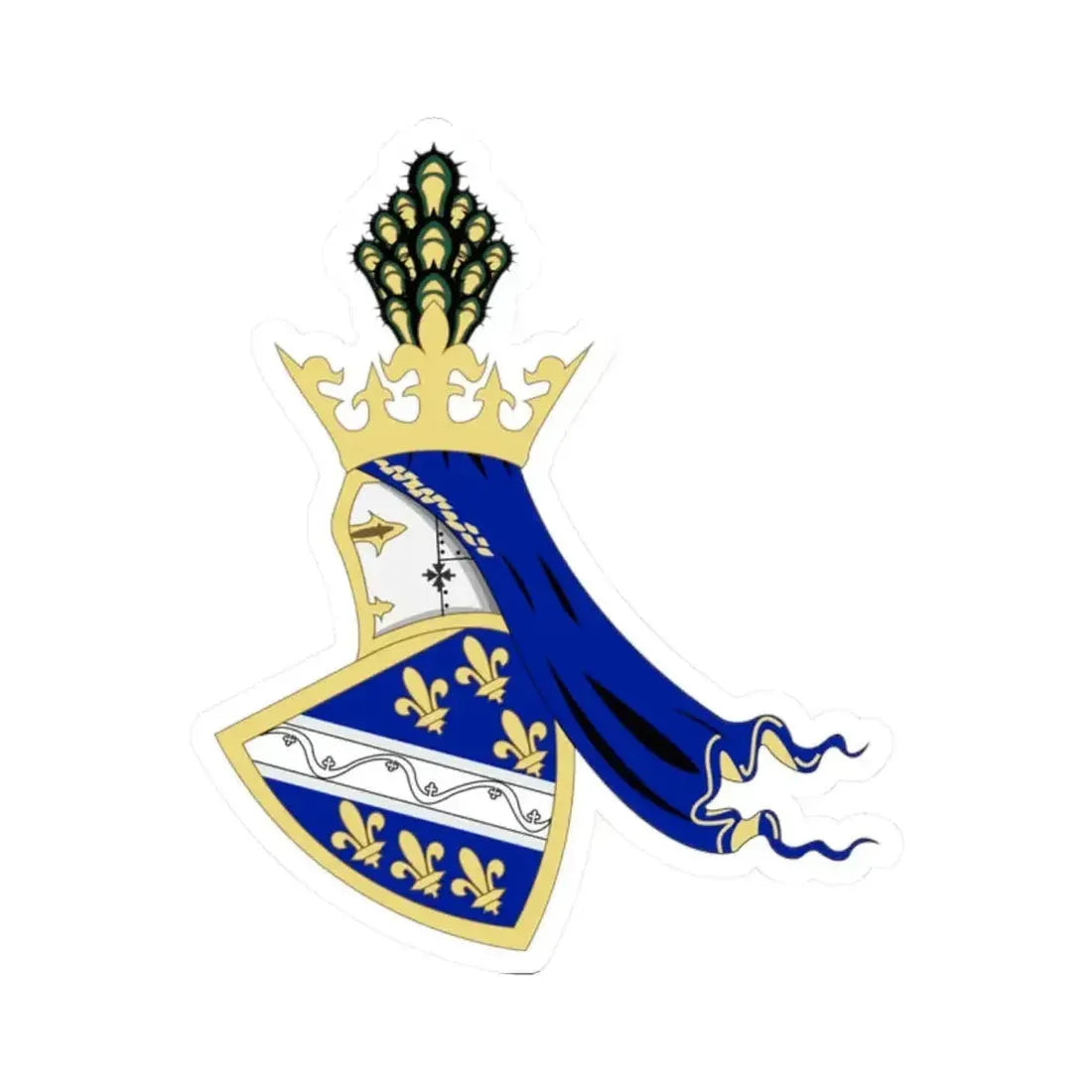 Coat of arms of Kingdom of Bosnia - STICKER Vinyl Kiss-Cut Decal 2 Inch White - The Sticker Space