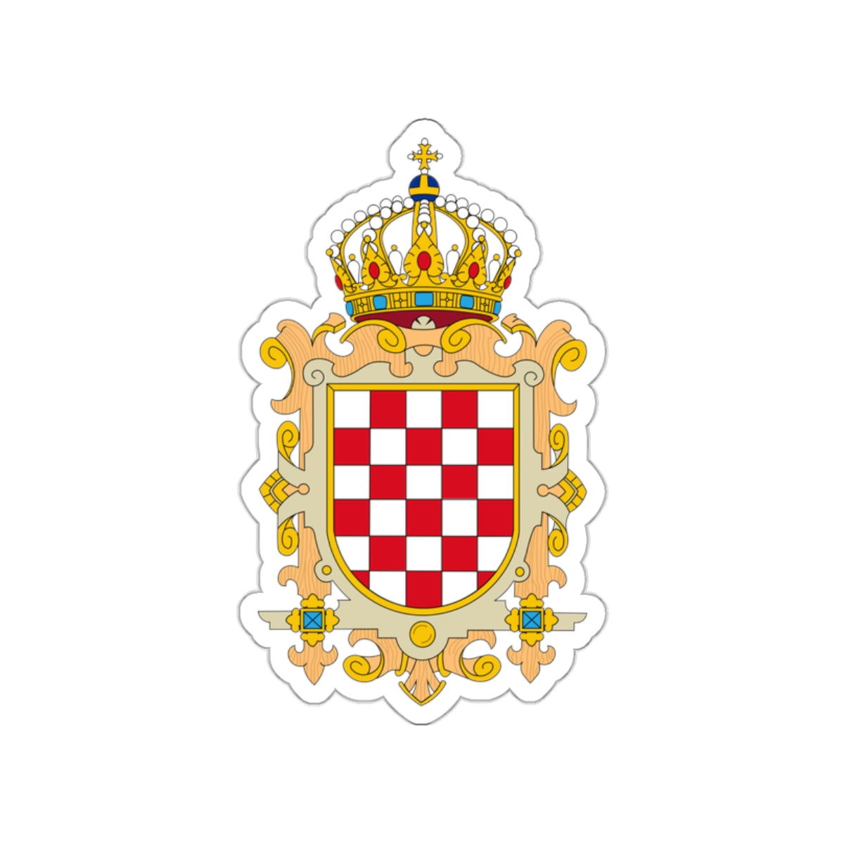 Coat of Arms of Kingdom of Croatia STICKER Vinyl Die-Cut Decal-White-The Sticker Space