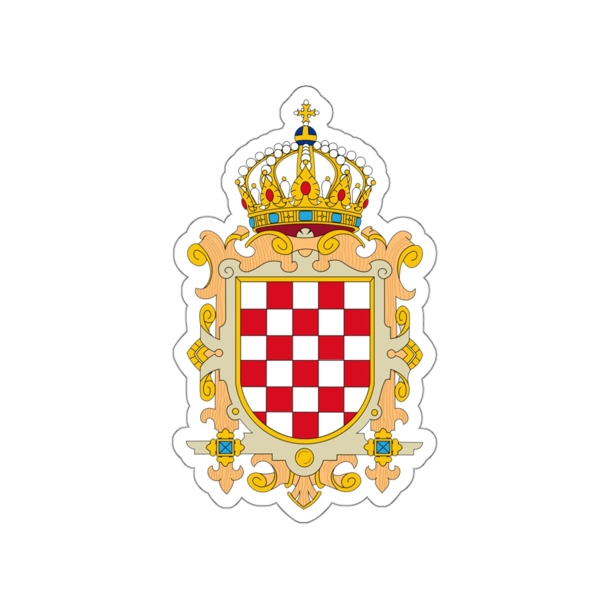 Coat of Arms of Kingdom of Croatia STICKER Vinyl Die-Cut Decal-White-The Sticker Space