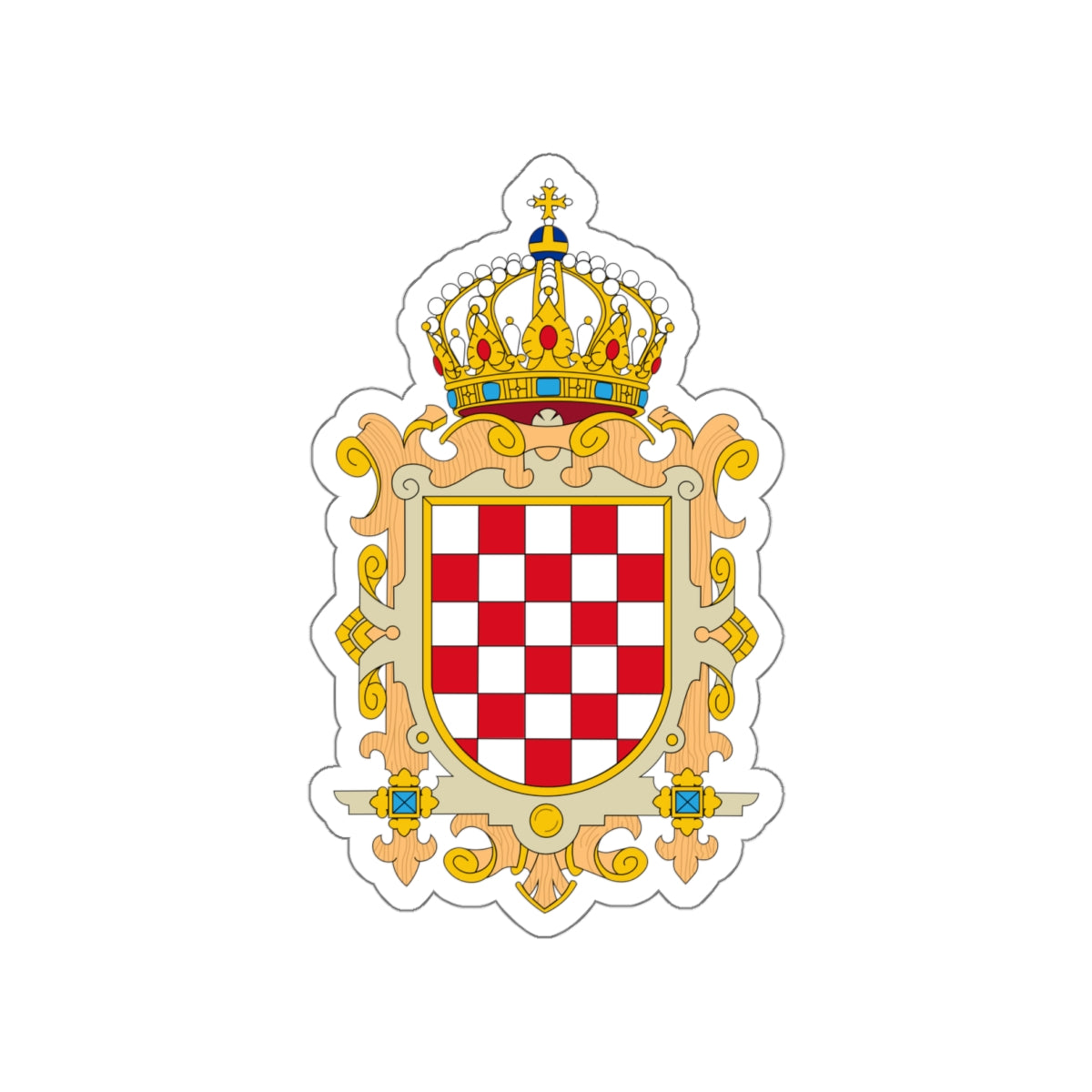 Coat of Arms of Kingdom of Croatia STICKER Vinyl Die-Cut Decal-White-The Sticker Space