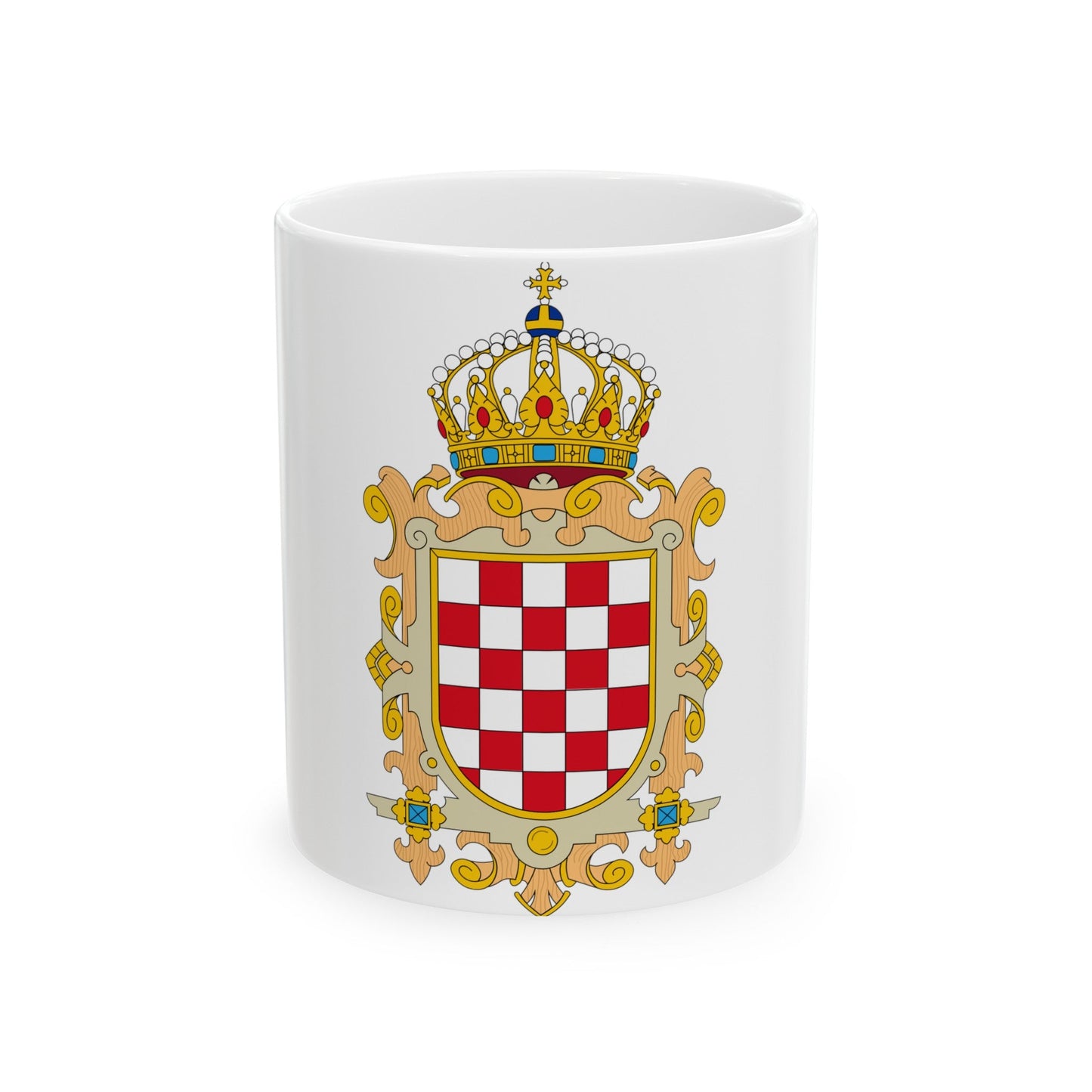 Coat of Arms of Kingdom of Croatia - White Coffee Mug-11oz-The Sticker Space