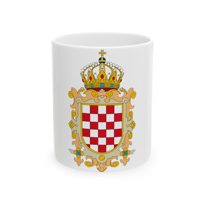 Coat of Arms of Kingdom of Croatia - White Coffee Mug-11oz-The Sticker Space