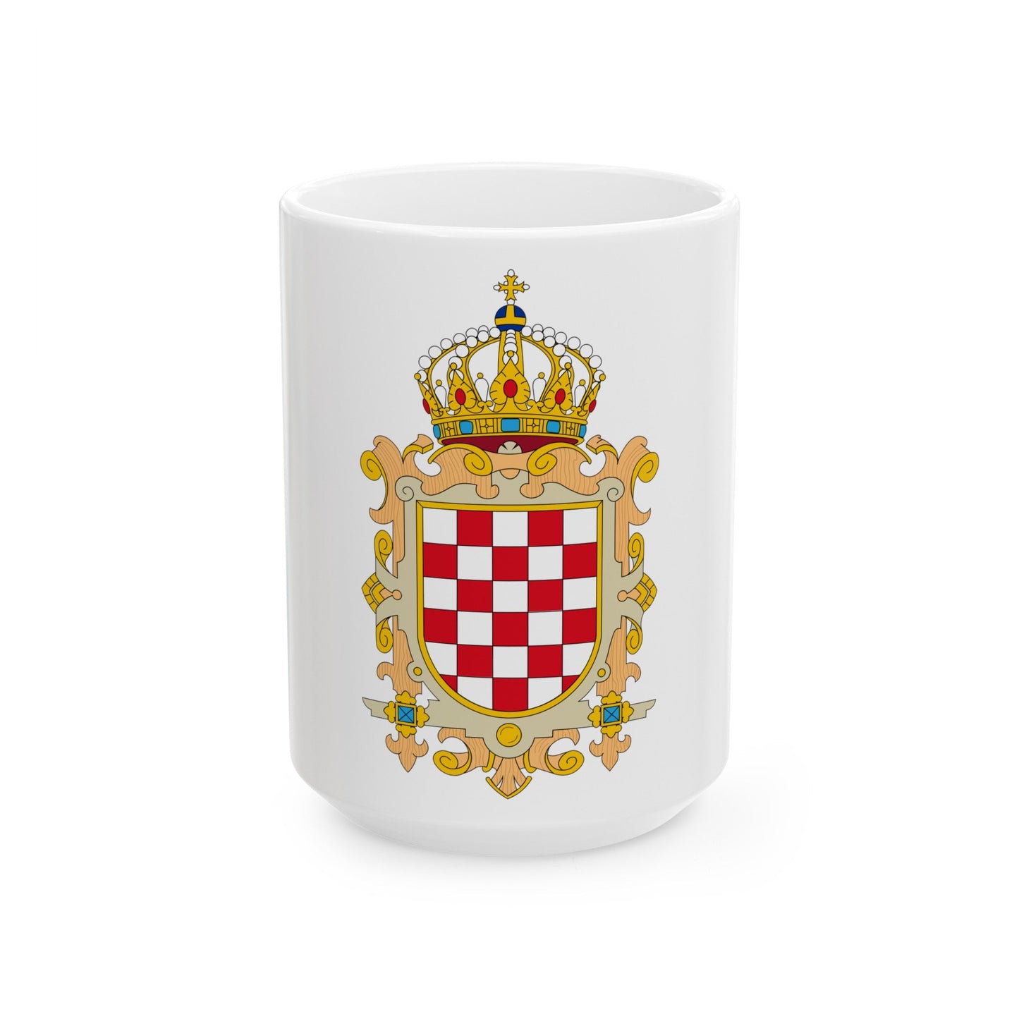 Coat of Arms of Kingdom of Croatia - White Coffee Mug-15oz-The Sticker Space