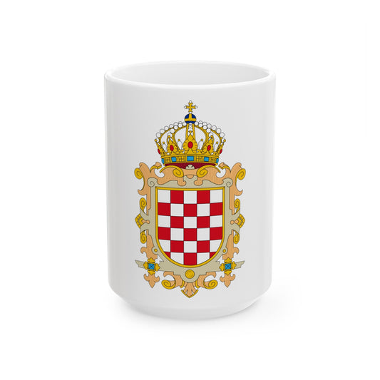 Coat of Arms of Kingdom of Croatia - White Coffee Mug-15oz-The Sticker Space