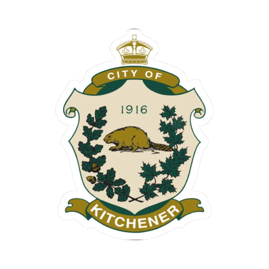 Coat of arms of Kitchener Canada (Canada) (Coat of Arms) STICKER Vinyl Kiss-Cut Decal 2 Inch White - The Sticker Space