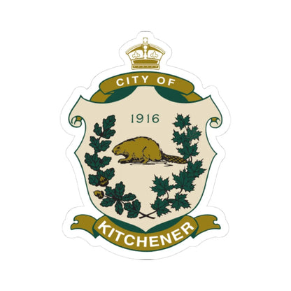 Coat of arms of Kitchener Canada (Canada) (Coat of Arms) STICKER Vinyl Kiss-Cut Decal 4 Inch White - The Sticker Space