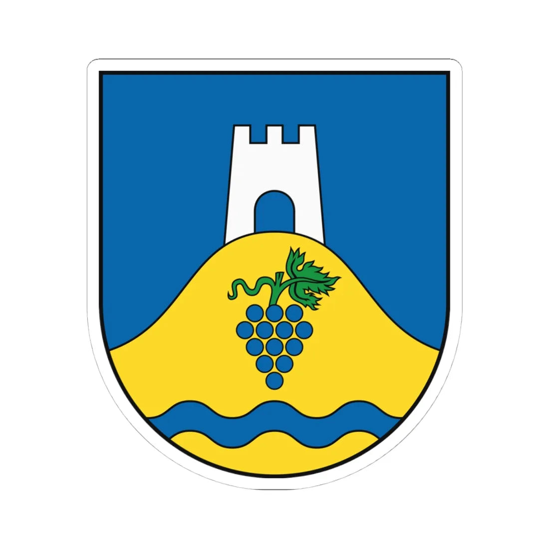 Coat of Arms of Košice-Sever (Slovakia) (Coat of Arms) STICKER Vinyl Kiss-Cut Decal 4 Inch White - The Sticker Space