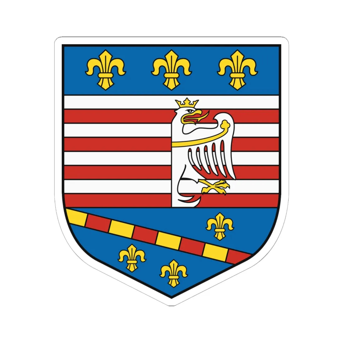 Coat of Arms of Košice (Slovakia) (Coat of Arms) STICKER Vinyl Kiss-Cut Decal 6 Inch White - The Sticker Space