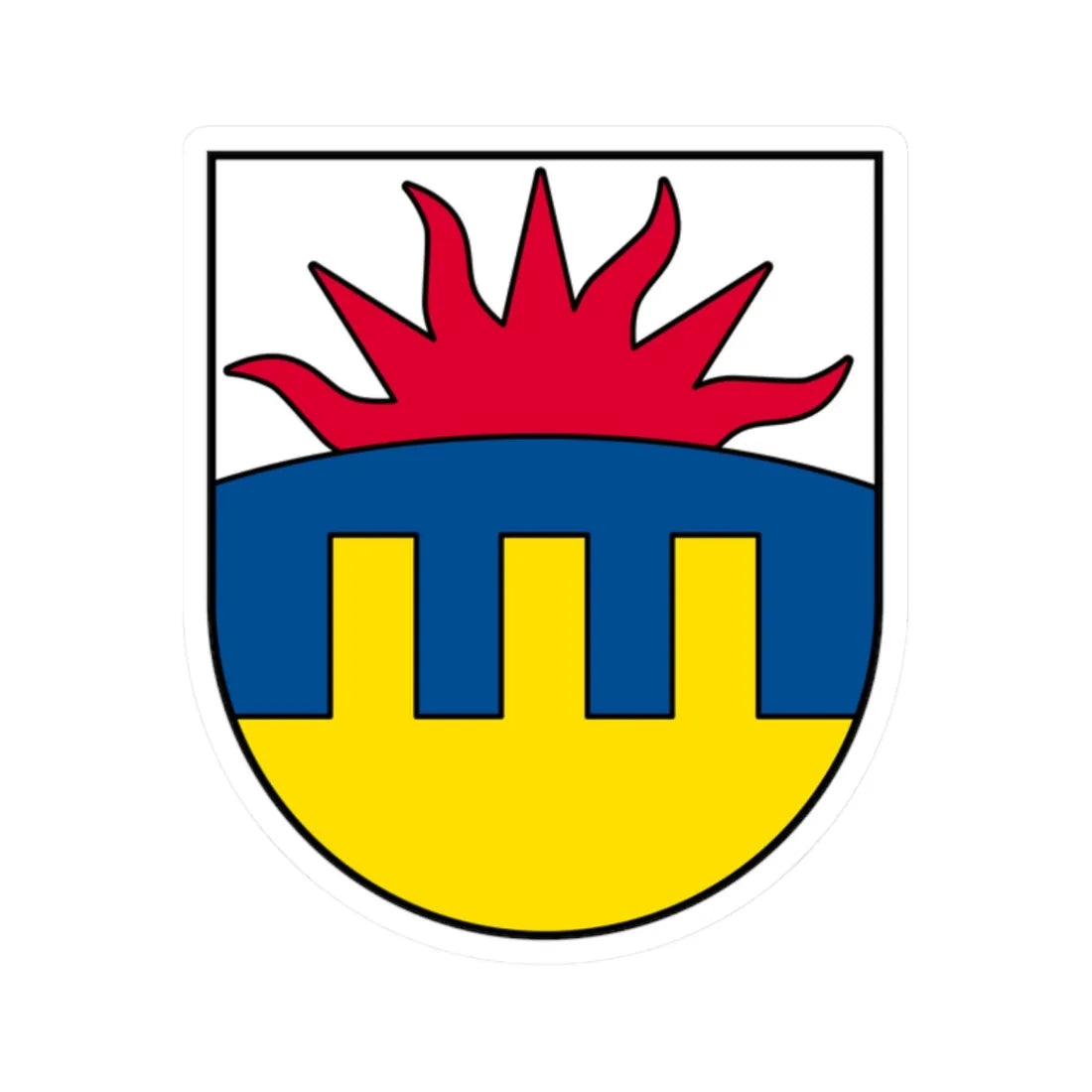 Coat of arms of Košice-Západ (Slovakia) (Coat of Arms) STICKER Vinyl Kiss-Cut Decal 2 Inch White - The Sticker Space