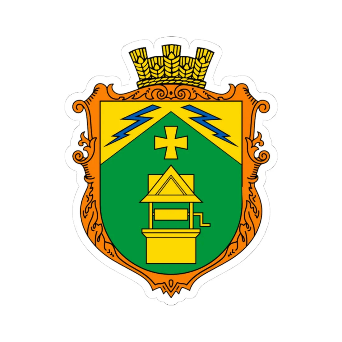 Coat of Arms of Kolodentsi (Ukraine) (Coat of Arms) STICKER Vinyl Kiss-Cut Decal 3 Inch White - The Sticker Space