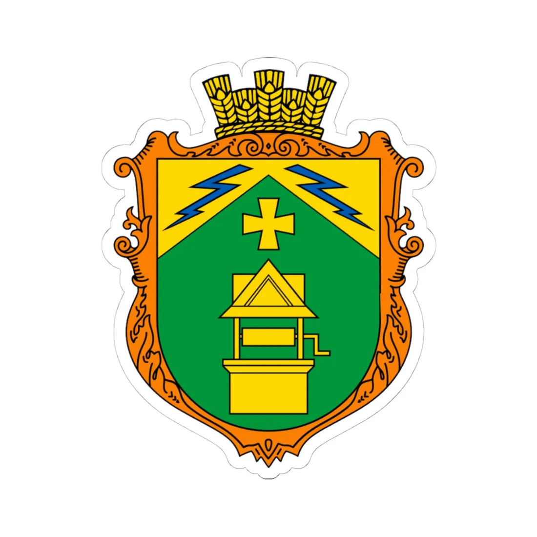 Coat of Arms of Kolodentsi (Ukraine) (Coat of Arms) STICKER Vinyl Kiss-Cut Decal 4 Inch White - The Sticker Space