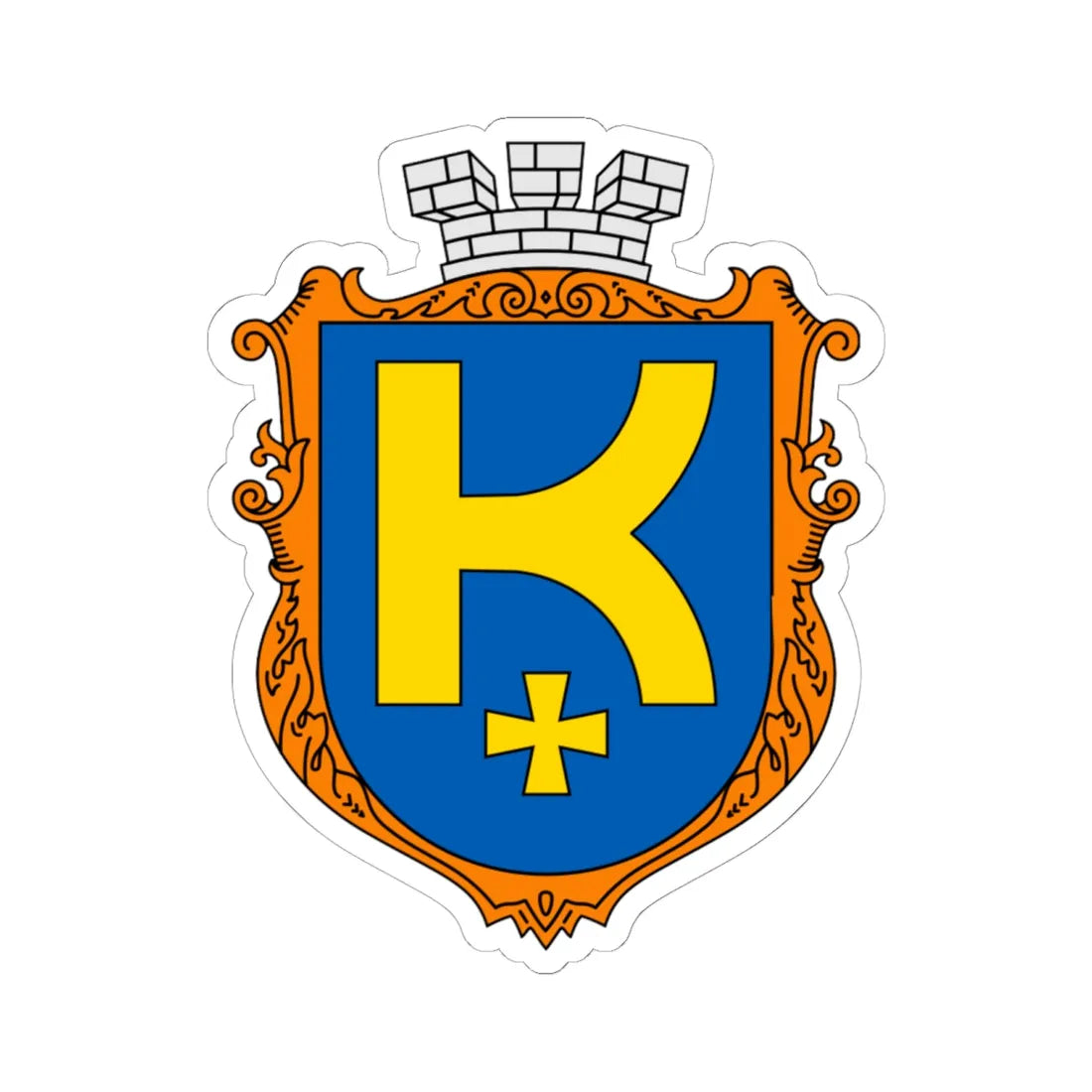 Coat of Arms of Komarno (Ukraine) (Coat of Arms) STICKER Vinyl Kiss-Cut Decal 6 Inch White - The Sticker Space