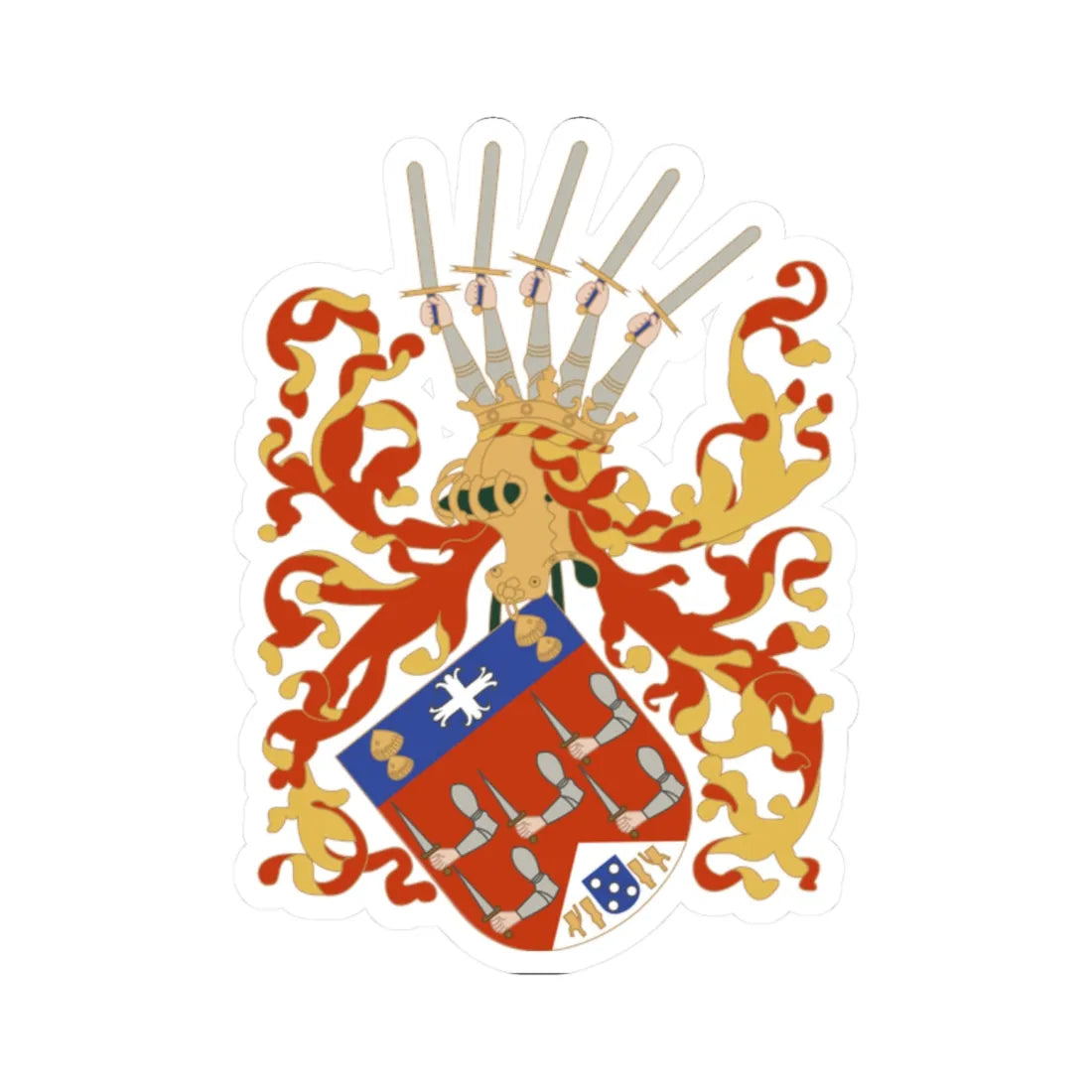 Coat of arms of Kongo (Portugal) (Coat of Arms) STICKER Vinyl Kiss-Cut Decal 2 Inch White - The Sticker Space