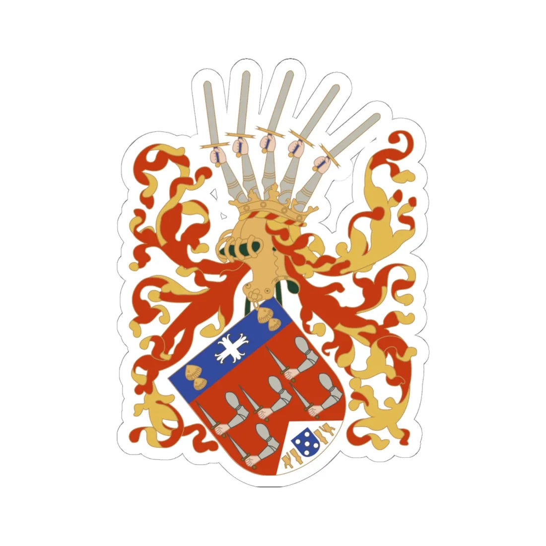 Coat of arms of Kongo (Portugal) (Coat of Arms) STICKER Vinyl Kiss-Cut Decal 6 Inch White - The Sticker Space