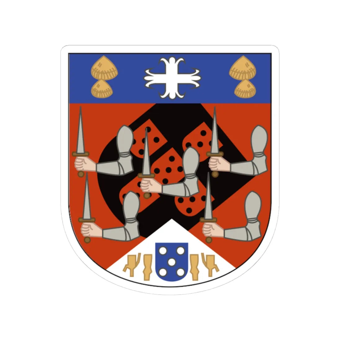 Coat of arms of Kongo small (Portugal) (Coat of Arms) STICKER Vinyl Kiss-Cut Decal 3 Inch White - The Sticker Space