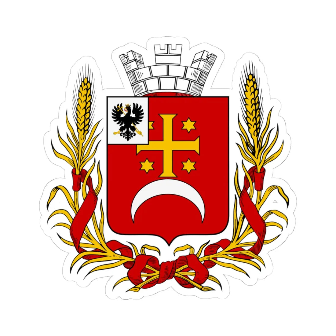 Coat of arms of Konotop 1865 (Russia) (Coat of Arms) STICKER Vinyl Kiss-Cut Decal 4 Inch White - The Sticker Space