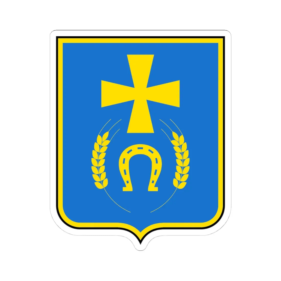 Coat of arms of Konotop Raion 2000-2020 (Ukraine) (Coat of Arms) STICKER Vinyl Kiss-Cut Decal 4 Inch White - The Sticker Space