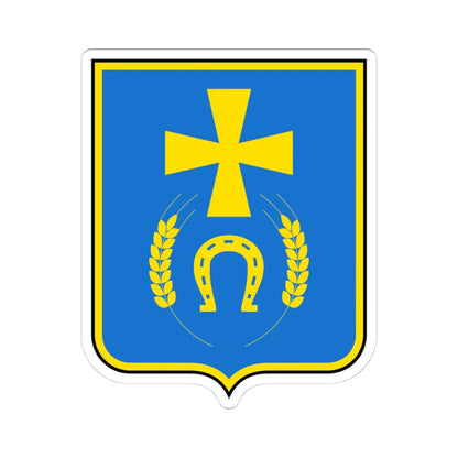 Coat of arms of Konotop Raion 2000-2020 (Ukraine) (Coat of Arms) STICKER Vinyl Kiss-Cut Decal 4 Inch White - The Sticker Space