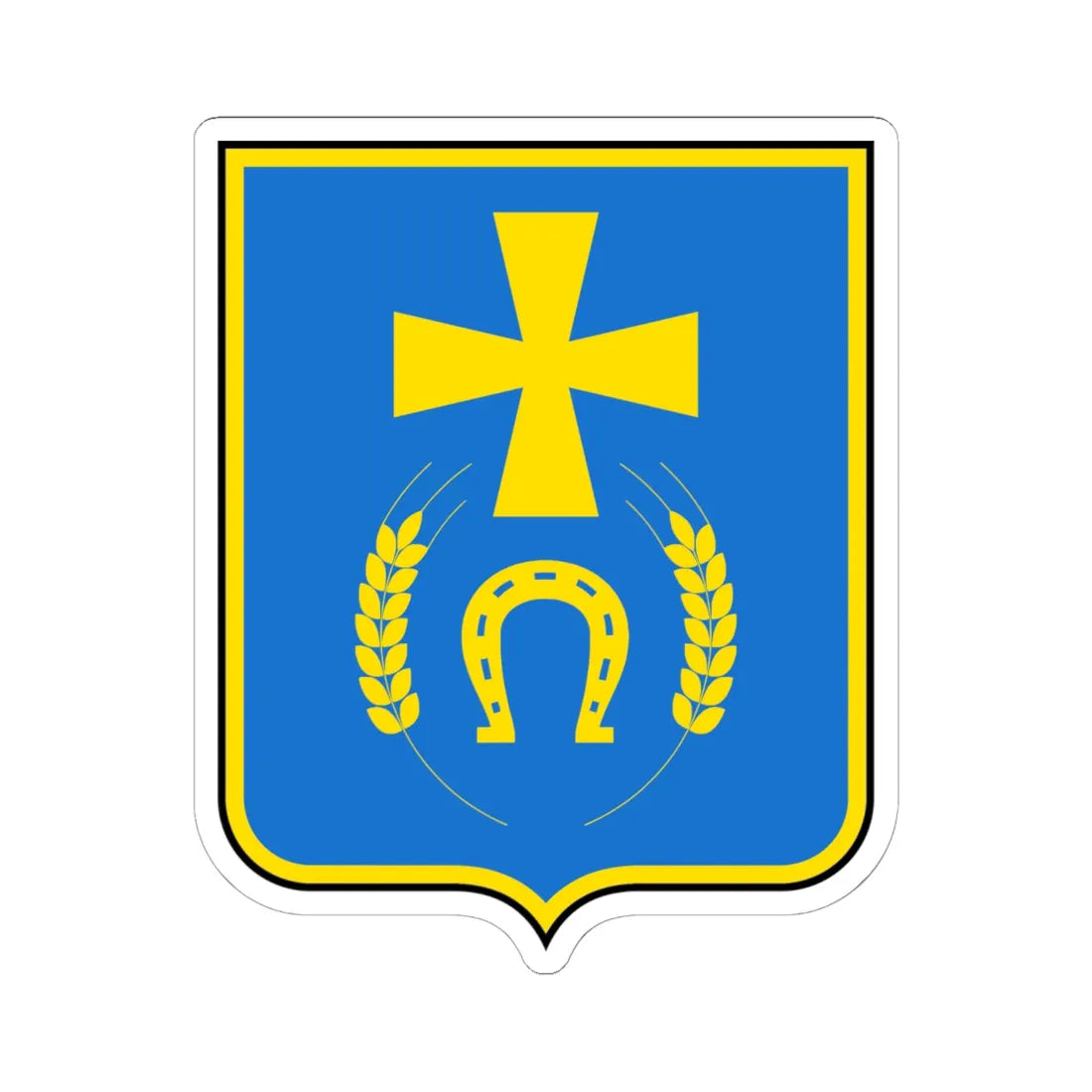 Coat of arms of Konotop Raion 2000-2020 (Ukraine) (Coat of Arms) STICKER Vinyl Kiss-Cut Decal 6 Inch White - The Sticker Space