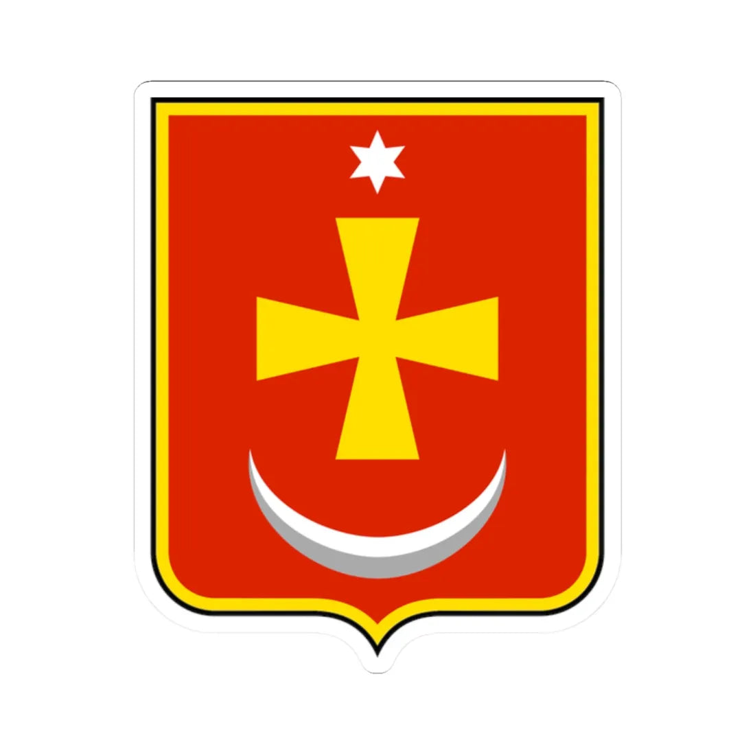 Coat of arms of Konotop (Ukraine) (Coat of Arms) STICKER Vinyl Kiss-Cut Decal 2 Inch White - The Sticker Space