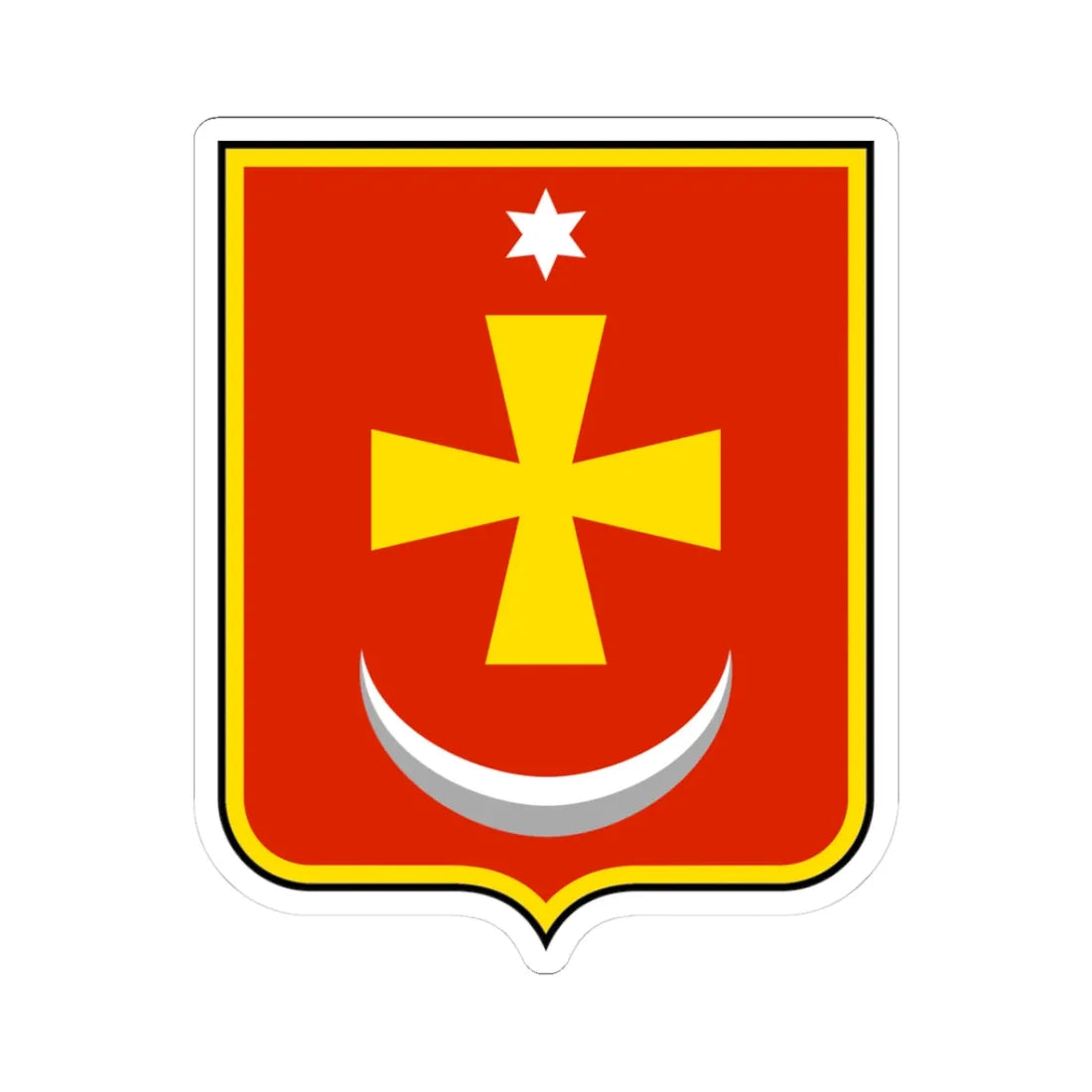 Coat of arms of Konotop (Ukraine) (Coat of Arms) STICKER Vinyl Kiss-Cut Decal 3 Inch White - The Sticker Space