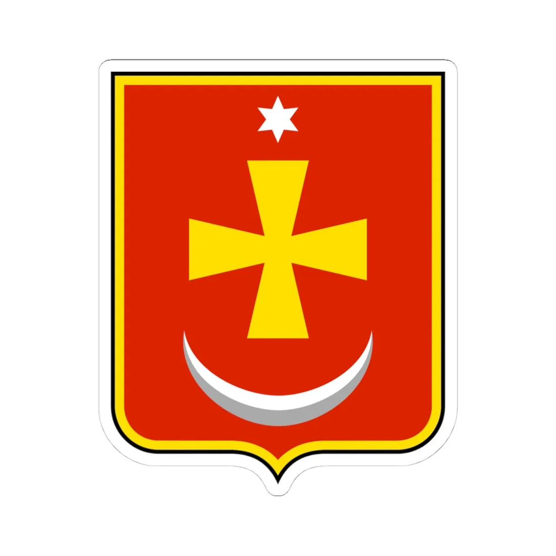 Coat of arms of Konotop (Ukraine) (Coat of Arms) STICKER Vinyl Kiss-Cut Decal 4 Inch White - The Sticker Space