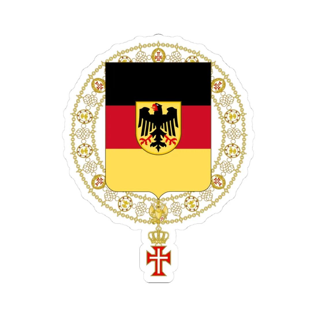 Coat of Arms of Konrad Adenauer Supreme Order of Christ (Germany) (Coat of Arms) STICKER Vinyl Kiss-Cut Decal 3 Inch White - The Sticker Space