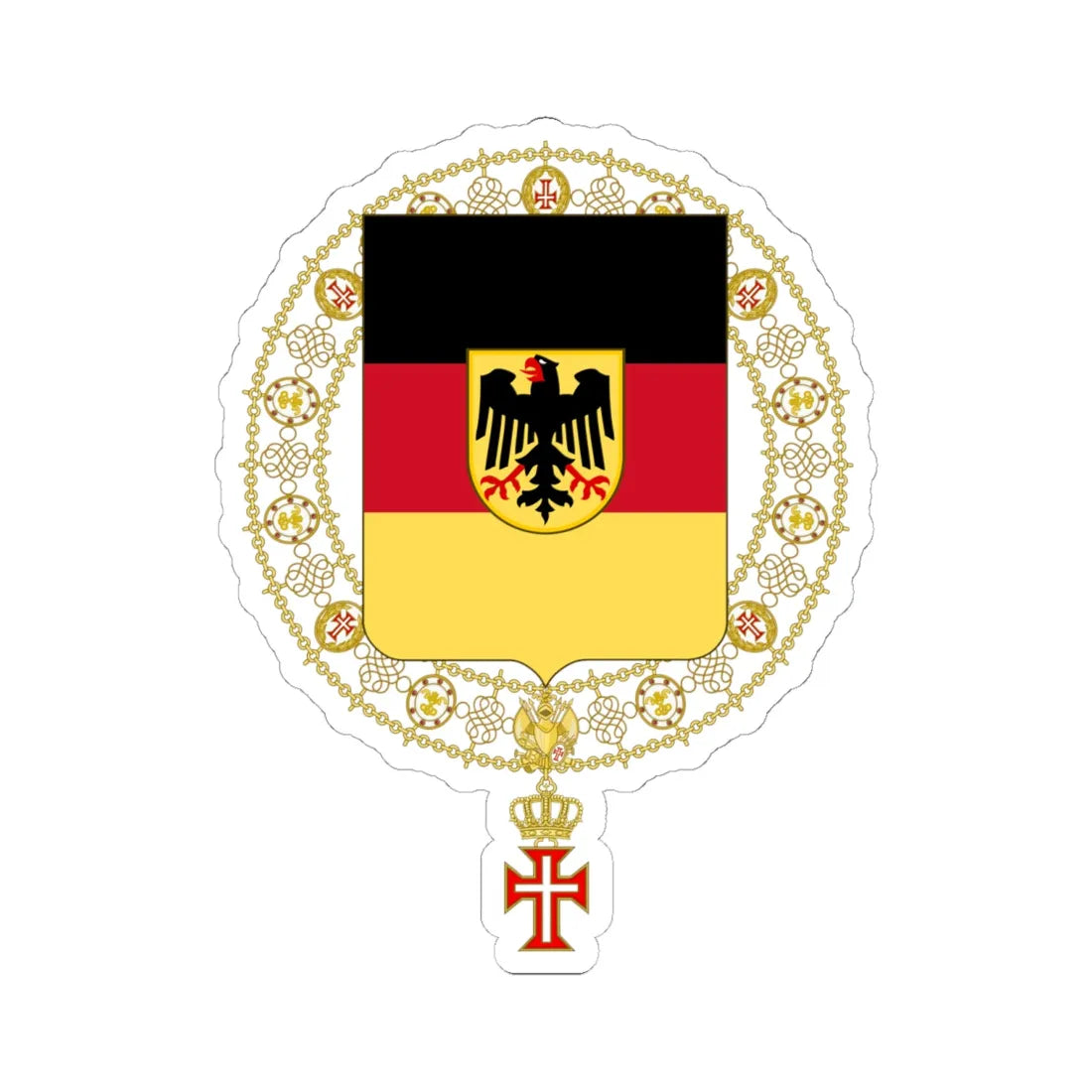 Coat of Arms of Konrad Adenauer Supreme Order of Christ (Germany) (Coat of Arms) STICKER Vinyl Kiss-Cut Decal 6 Inch White - The Sticker Space