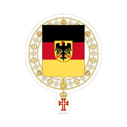 Coat of Arms of Konrad Adenauer Supreme Order of Christ (Germany) (Coat of Arms) STICKER Vinyl Kiss-Cut Decal 6 Inch White - The Sticker Space