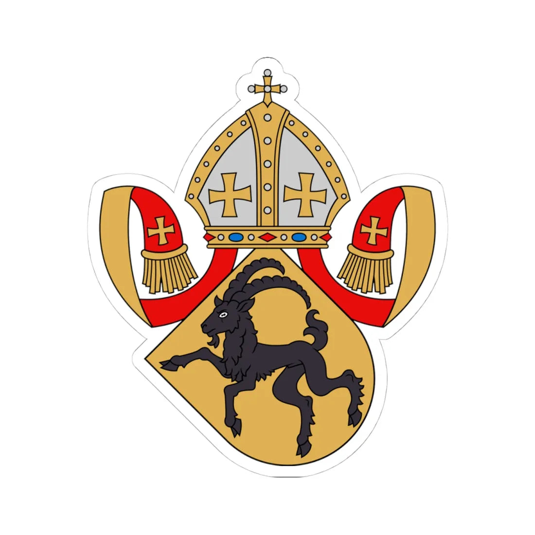 Coat of arms of Konrad Bitz (Finland) (Coat of Arms) STICKER Vinyl Kiss-Cut Decal 4 Inch White - The Sticker Space