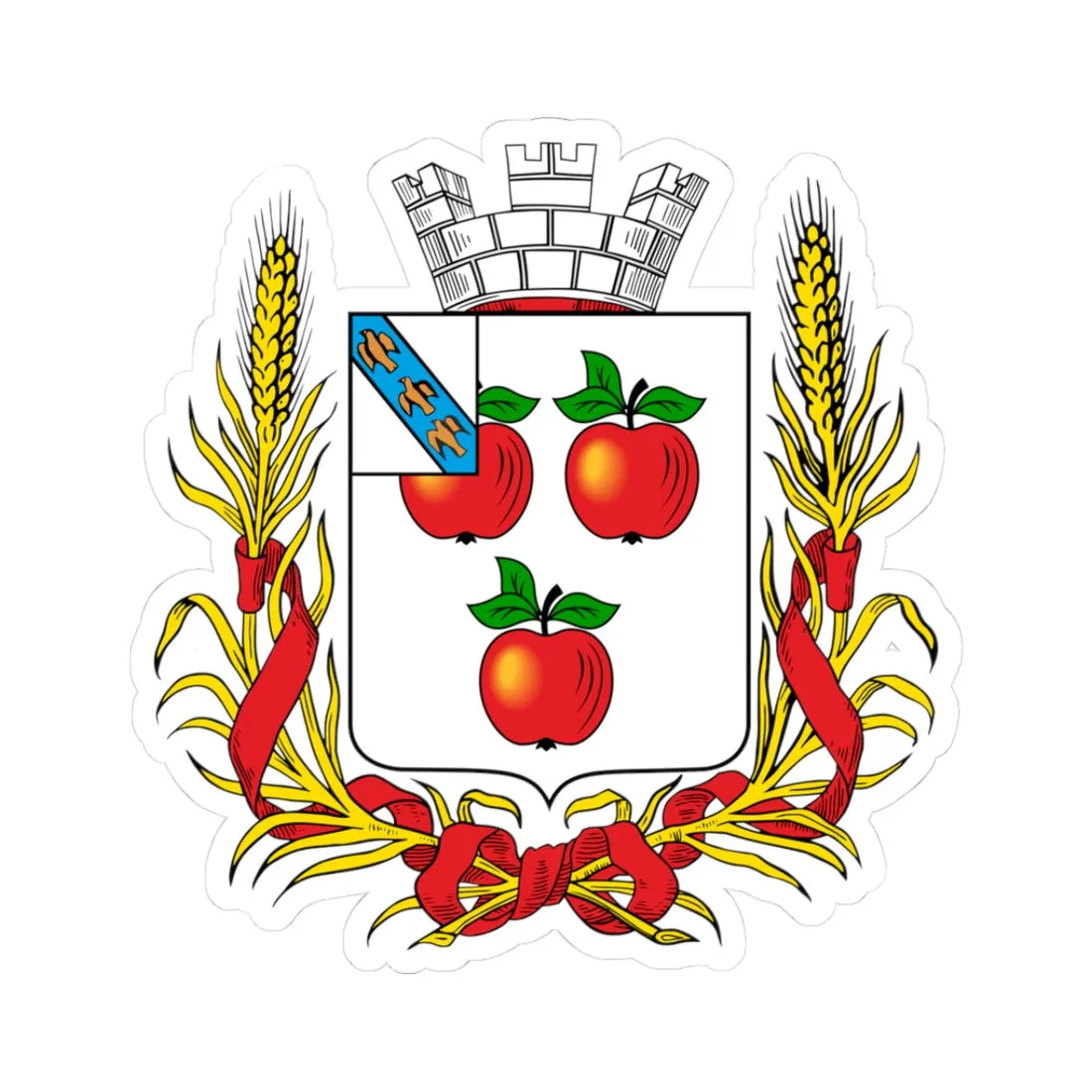 Coat of arms of Korocha 1860 (Russia) (Coat of Arms) STICKER Vinyl Kiss-Cut Decal 3 Inch White - The Sticker Space