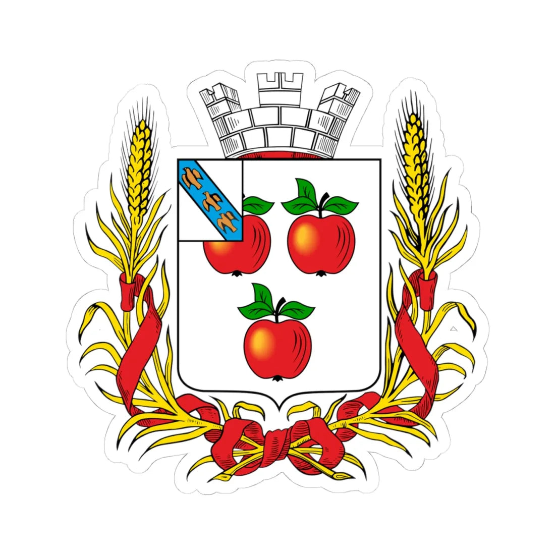 Coat of arms of Korocha 1860 (Russia) (Coat of Arms) STICKER Vinyl Kiss-Cut Decal 4 Inch White - The Sticker Space