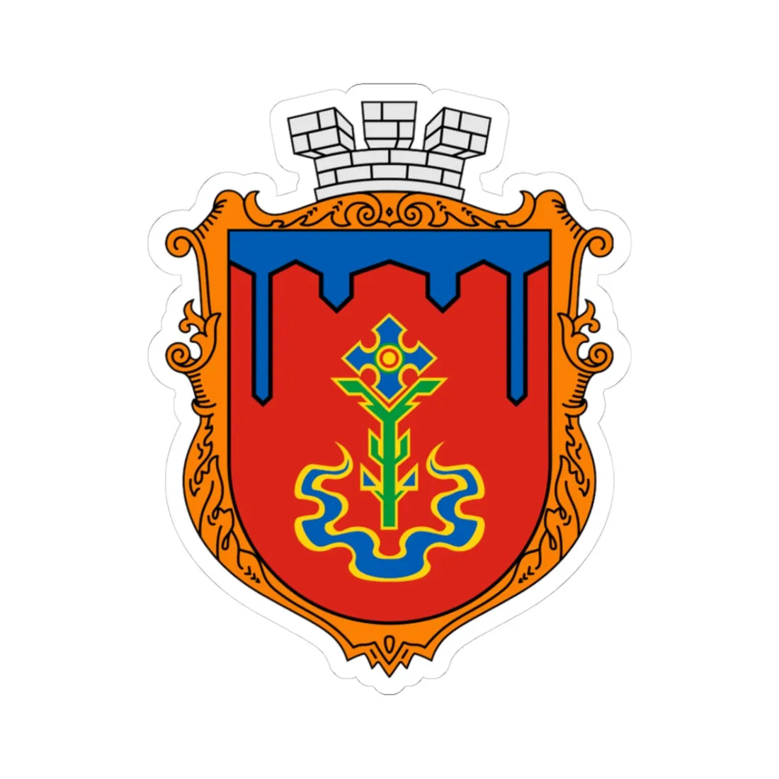 Coat of Arms of Korosten (Ukraine) (Coat of Arms) STICKER Vinyl Kiss-Cut Decal 3 Inch White - The Sticker Space