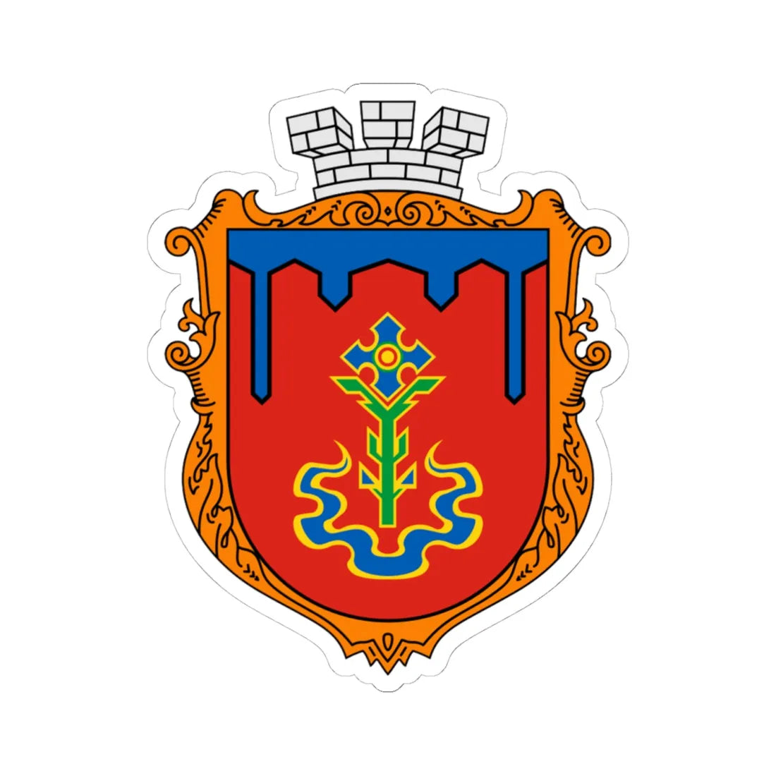 Coat of Arms of Korosten (Ukraine) (Coat of Arms) STICKER Vinyl Kiss-Cut Decal 4 Inch White - The Sticker Space