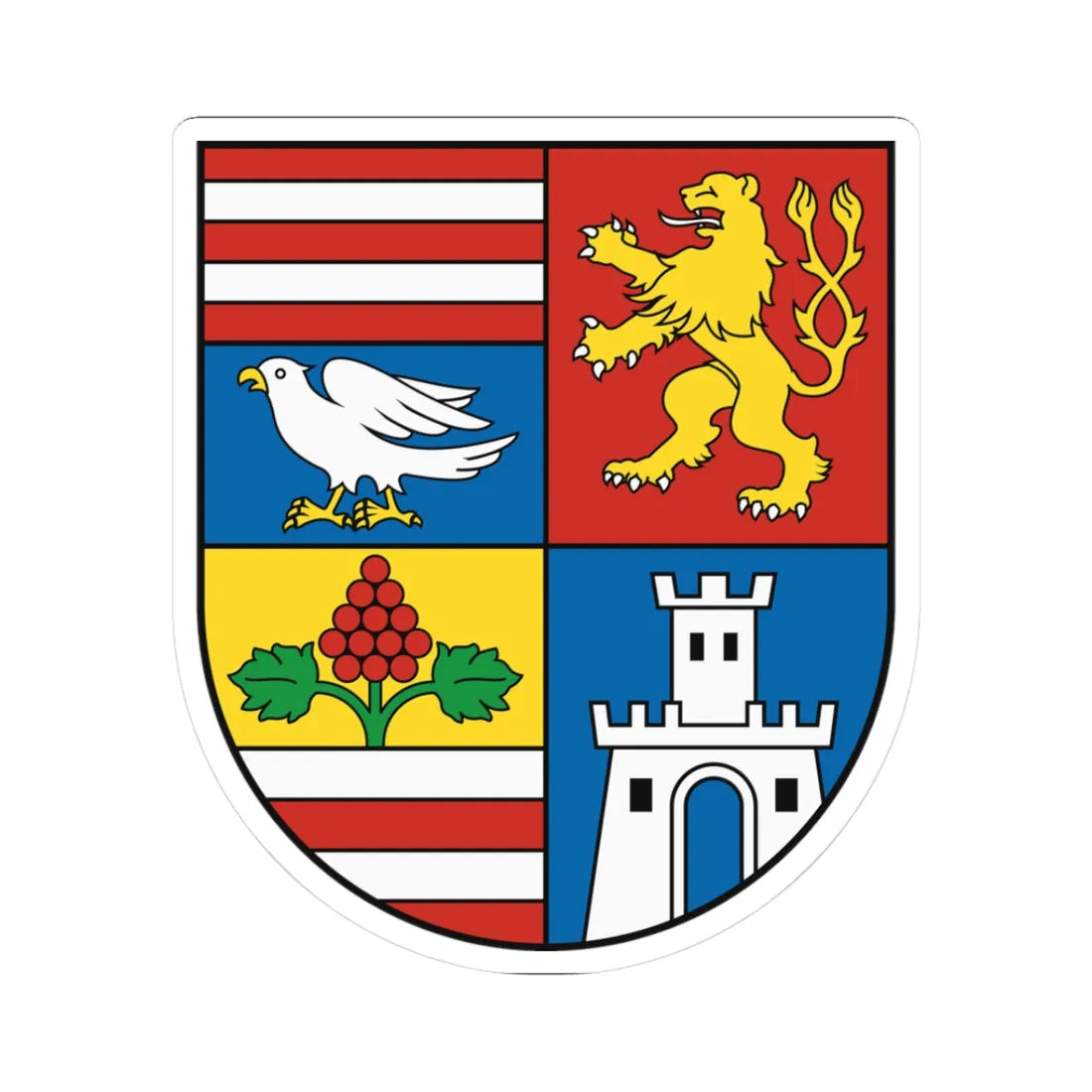 Coat Of Arms Of Kosice Region (Slovakia) STICKER Vinyl Kiss-Cut Decal 3 Inch White - The Sticker Space
