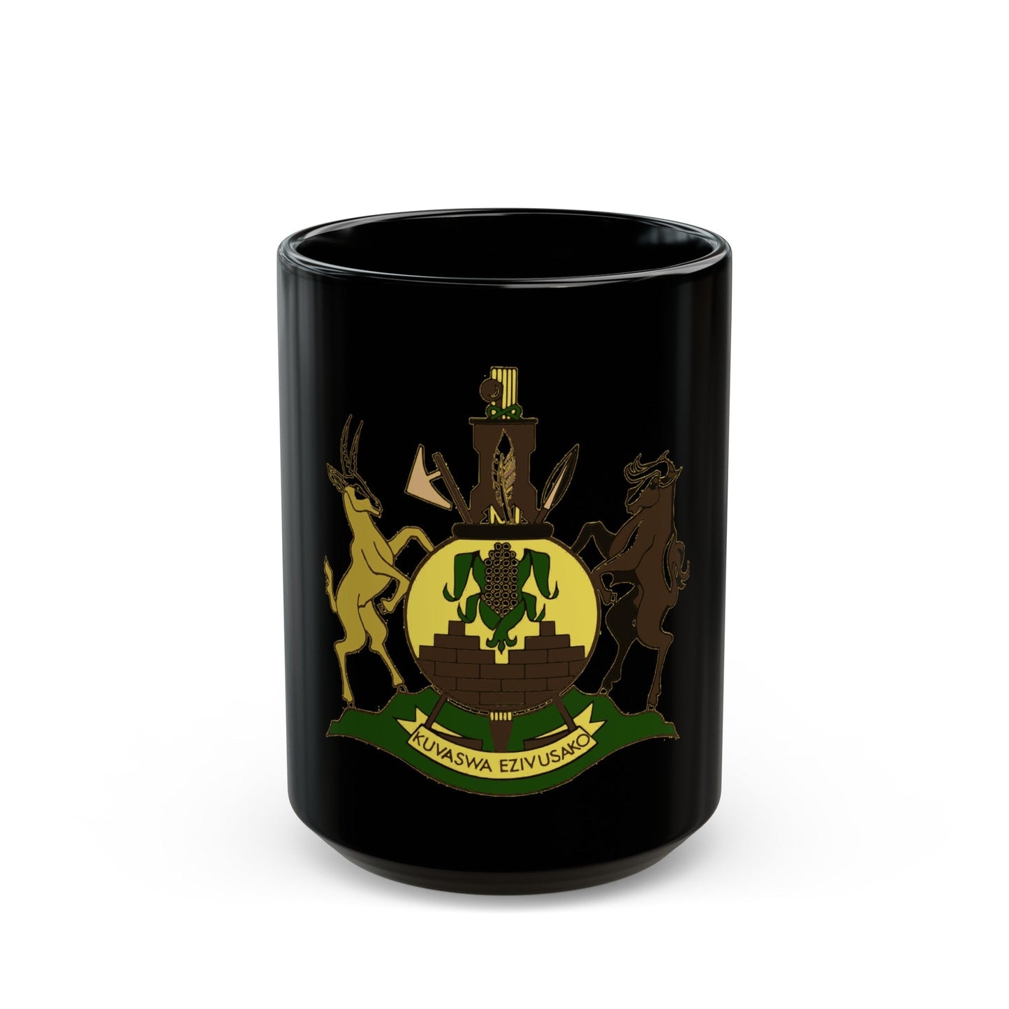 Coat of arms of KwaNdebele - Black Coffee Mug-15oz-The Sticker Space