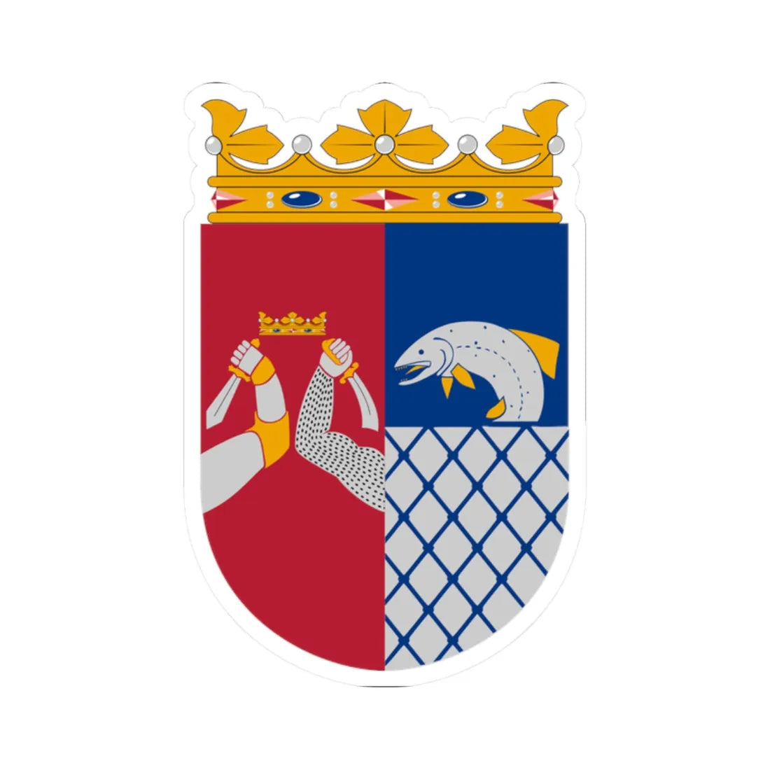 Coat of arms of Kymi Province (Finland) (Coat of Arms) STICKER Vinyl Kiss-Cut Decal 2 Inch White - The Sticker Space
