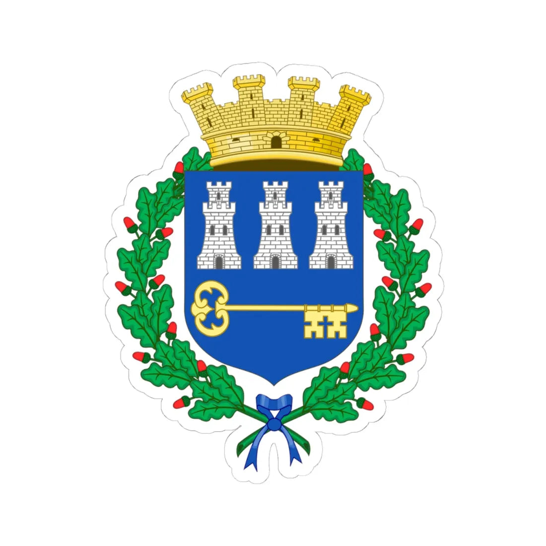 Coat of arms of La Habana (Cuba) (Coat of Arms) STICKER Vinyl Kiss-Cut Decal 4 Inch White - The Sticker Space