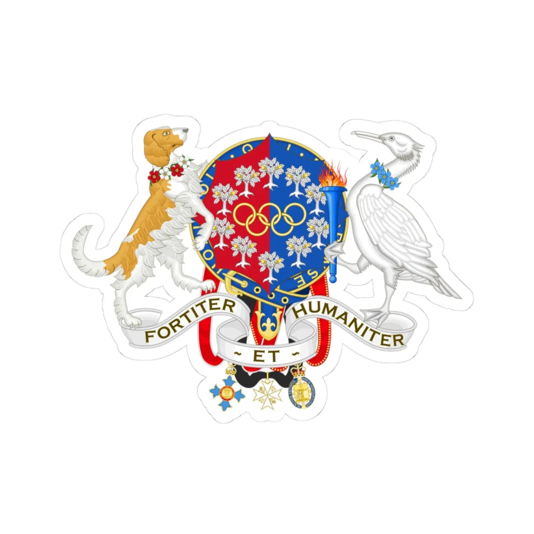 Coat of Arms of Lady Mary Peters (Spain) (Coat of Arms) STICKER Vinyl Kiss-Cut Decal 3 Inch White - The Sticker Space