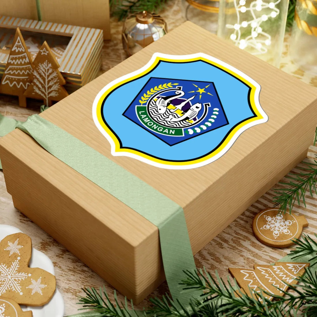 Coat of arms of Lamongan Regency (Indonesia) (Coat of Arms) STICKER Vinyl Kiss-Cut Decal - The Sticker Space