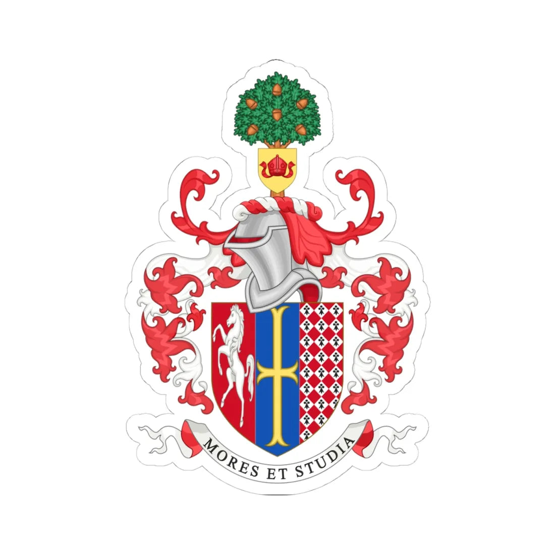 Coat of Arms of Langley Park School for Boys (England) (Coat of Arms) STICKER Vinyl Kiss-Cut Decal 4 Inch White - The Sticker Space