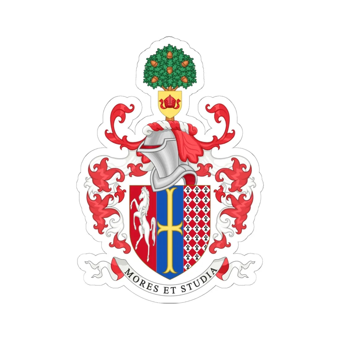 Coat of Arms of Langley Park School for Boys (England) (Coat of Arms) STICKER Vinyl Kiss-Cut Decal 6 Inch White - The Sticker Space