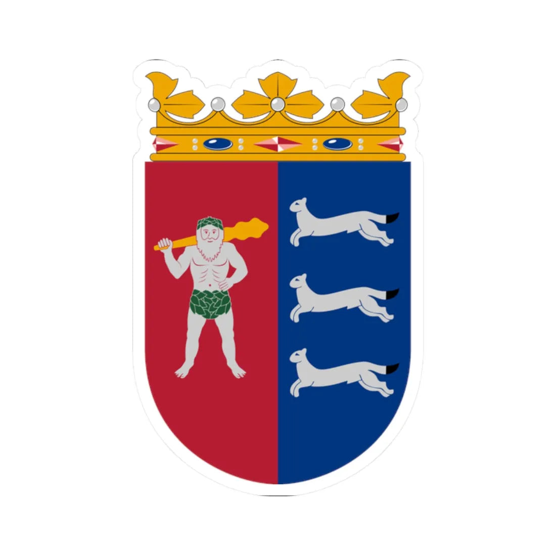 Coat of arms of Lapland Province newer (Finland) (Coat of Arms) STICKER Vinyl Kiss-Cut Decal 2 Inch White - The Sticker Space