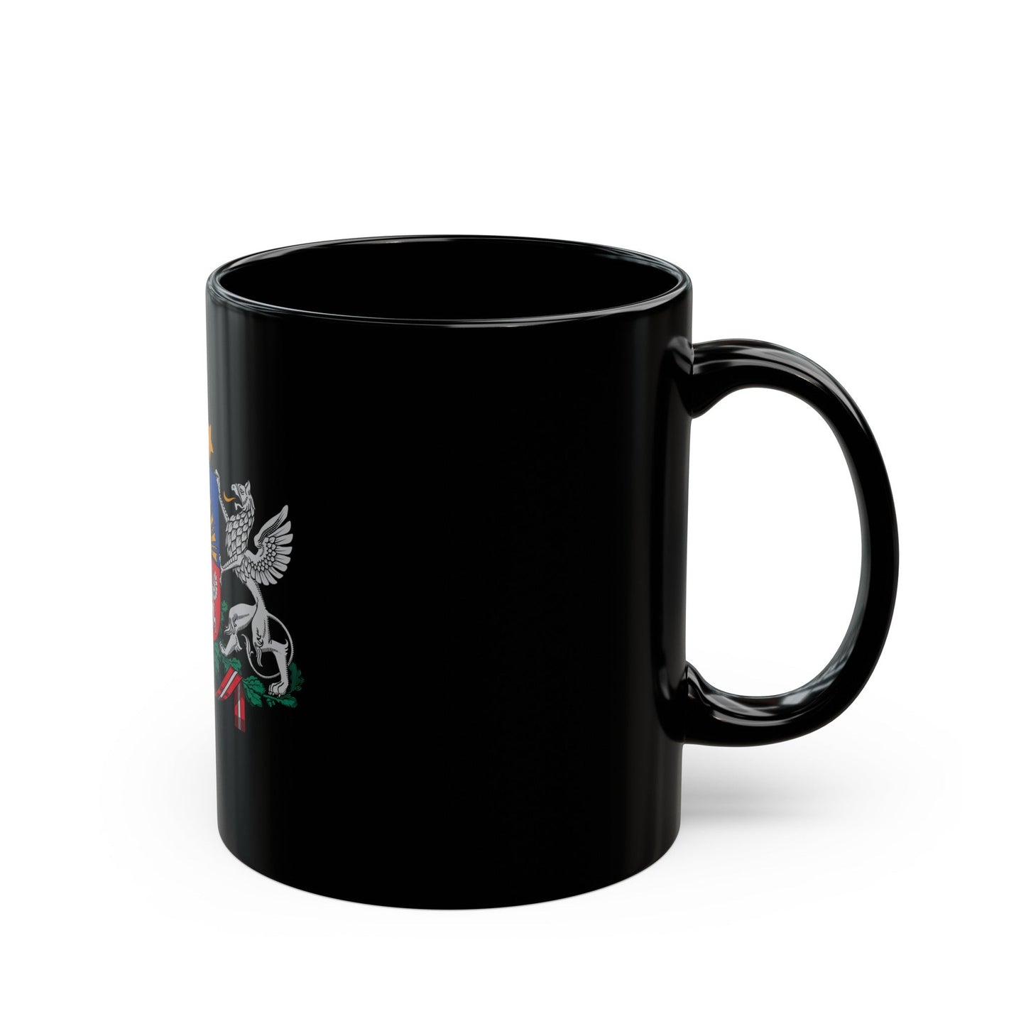 Coat of arms of Latvia - Black Coffee Mug-The Sticker Space