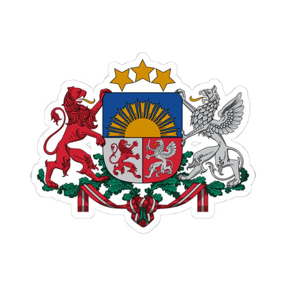 Coat of arms of Latvia (Latvia) (Coat of Arms) STICKER Vinyl Kiss-Cut Decal 4 Inch White - The Sticker Space